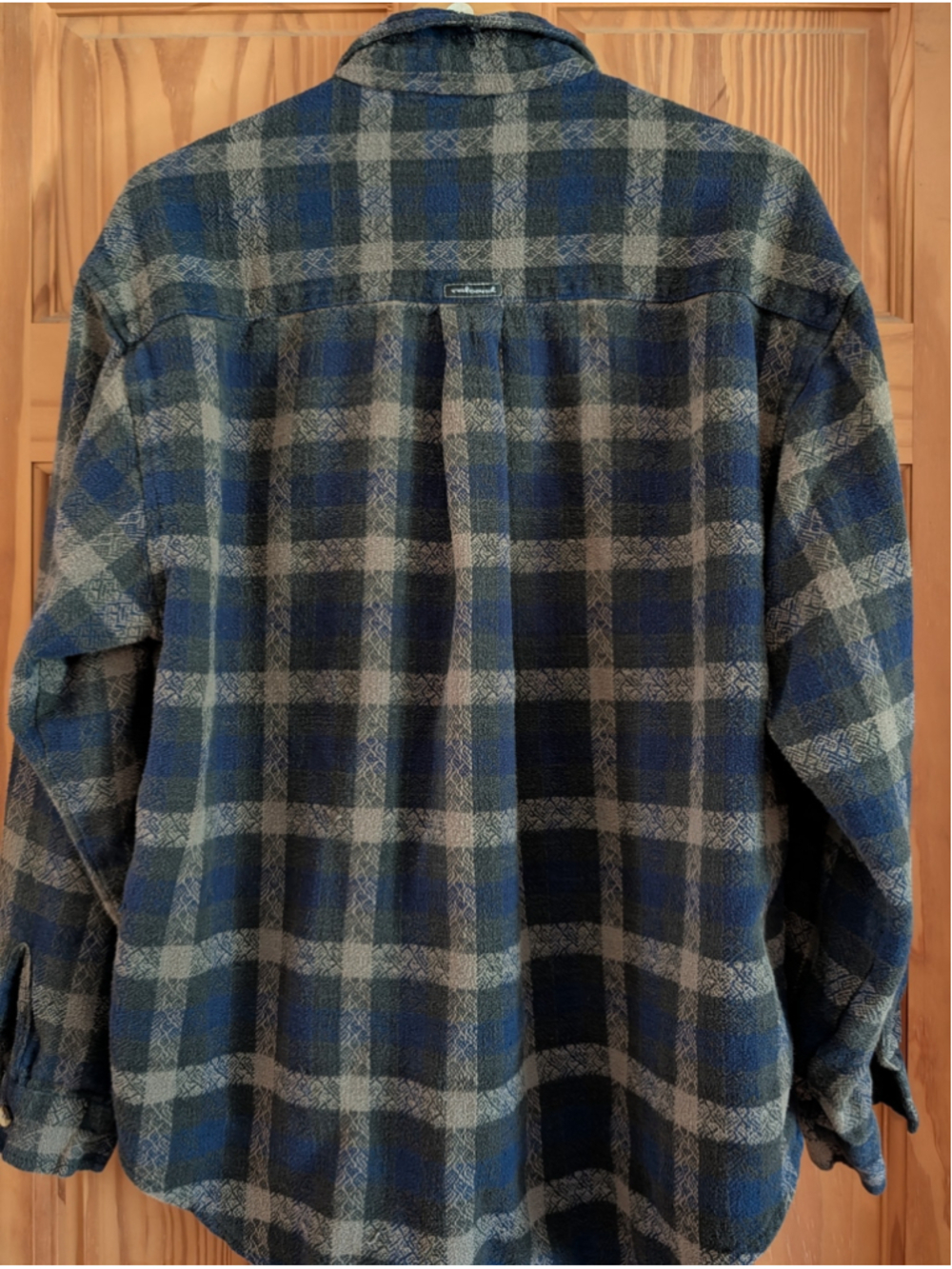 *Vintage 90's Y2K Redsand Men’s Medium Woven Textured Long Sleeve Plaid - Picture 5 of 5